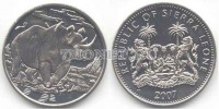 монета Cьерра-Леоне 1 доллар 2007 года Носорог