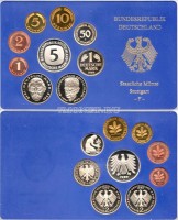Германия годовой набор из 9-ти монет 1989F год PROOF