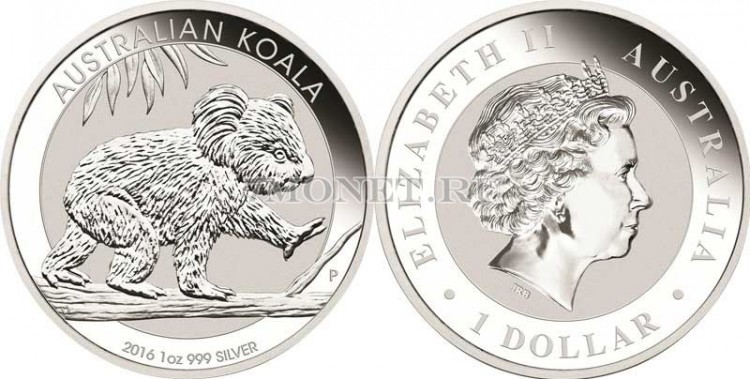 монета Австралия 1 доллар 2016 год коала инверсивный PROOF