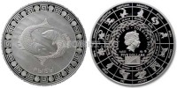 монета Токелау 5 долларов 2012 год Рыбы, PROOF