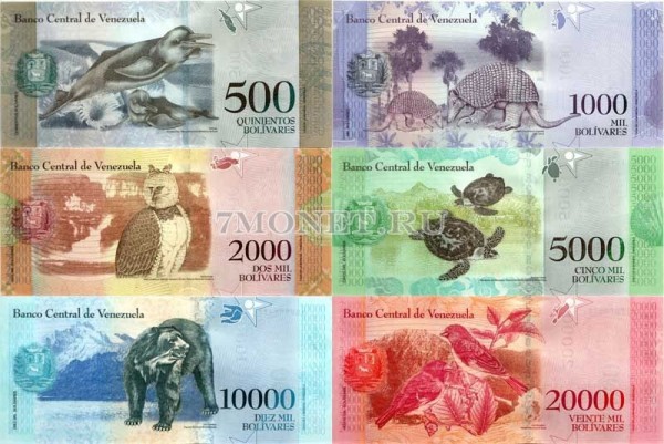 Набор из 6-ти банкнот Венесуэла 2016 год