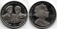 монета Виргинские острова 1 доллар 2005 год 60 лет со дня победы Монтгомери и Эйзенхауер