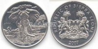 монета Cьерра-Леоне 1 доллар 2007 года Слон