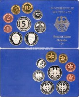 Германия годовой набор из 9-ти монет 1989G год PROOF