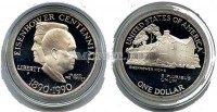 монета США 1 доллар 1990 год 100 лет со дня рождения Эйзенхауера PROOF