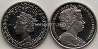 монета Британские территории индийского океана 2 фунта 2012 год 60 лет правлению Королевы Елизаветы II