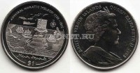 монета Виргинские острова 1 доллар 2005 год адмирал Нельсон - преследование до Вест- Индии 1805 год
