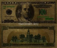 США 100 долларов сувенирная банкнота, металлизированный пластик