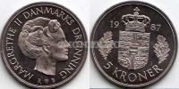 монета Дания 5 крон 1987 год Маргрете II
