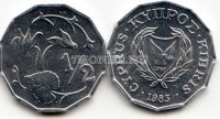 монета Кипр 1/2 цента 1983 год Цикламен