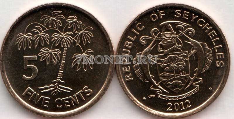 монета Сейшеллы 5 центов 2012 год Кассава