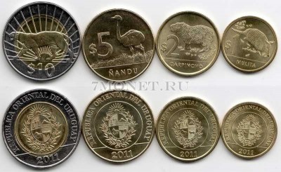 Уругвай набор из 4-х монет 2011 год