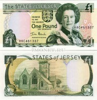 бона Джерси (Великобритания) 1 фунт 2000 год