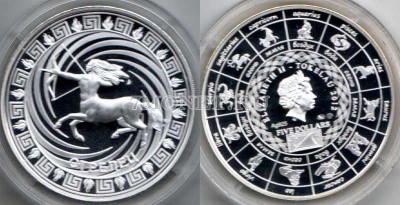 монета Токелау 5 долларов 2012 год Стрелец, PROOF