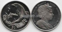 монета Виргинские острова 1 доллар 2005 год дельфины - мать и детеныш