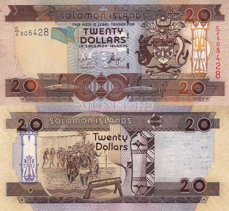 бона Соломоновы острова 20 долларов 2009 год
