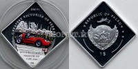 монета Палау 1 доллар 2011 год серия "Великие победы Феррари" - «Ferrari 246F1» - победитель гонки 6 июля 1958 года Майк Хоторн
