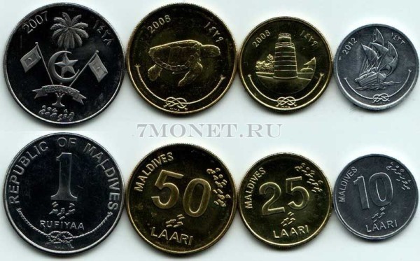Мальдивы набор из 4-х монет