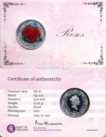 монета Острова Кука 1 доллар 2011 год «Скажи это с розами», в буклете