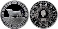 монета Токелау 5 долларов 2012 год Телец, PROOF