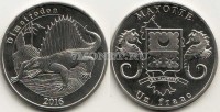 монета Майотта 1 франк 2016 год Диметродон