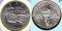 монета США 1/2 доллара 1993 год Джеймс Мэдисон, билль о правах, UNC, в буклете