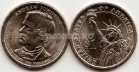 США 1 доллар 2011 год Эндрю Джонсон 17-й президент США