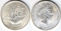 монета Острова Кука 1 доллар 2014 год Корабль