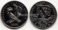 монета Босния и Герцеговина 500 динар 1996 год Сохраним планету Земля. Удод