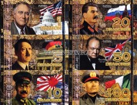 Колумбия набор из 6-ти банкнот 2015 год Главы государств-участников II мировой войны