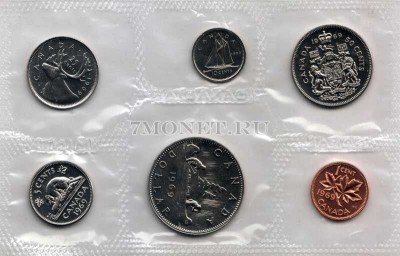 Канада годовой набор из 6-ти монет 1969 год в банковской запайке