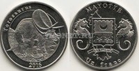 монета Майотта 1 франк 2016 год Торозавр
