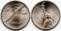 монета США 1 доллар 2018D год, серия Инновации США - Первый патент