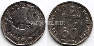 монета Португалия 50 эскудо 1987 год