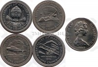 Остров Мэн набор из 4-х монет 1 крона 1983 год серия «200-летие пилотируемых полётов»