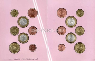 ЕВРО пробный набор из 8-ми монет Македония 2005 год, в буклете