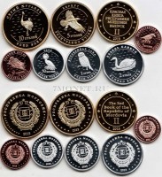 республика Мордовия набор из 8-ми монетовидных жетонов 2013 года серии "Красная книга Мордовии" птицы