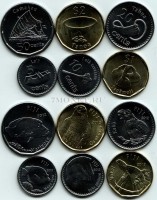 Фиджи набор из 6-ти монет 2012 год фауна