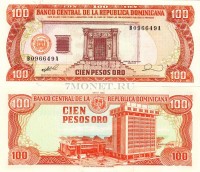 бона 100 песо Доминиканская республика 1990 год