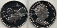 монета Британские антарктические территории 2 фунта 2016 год Кашалот