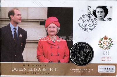 монета Виргинские острова 1 доллар 2006 год с маркой в конверте