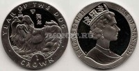 монета Остров Мэн 1 крона 1994 год собаки