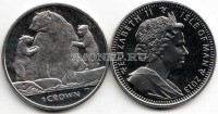 монета Остров Мэн 1 крона 2013 год кермодский медведь