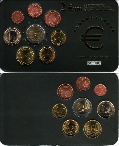 ЕВРО набор из 8-ми монет Люксембург в пластиковой упаковке