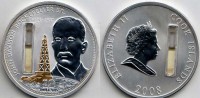 монета Острова Кука 10 долларов 2008 Легенды бизнеса. Джон Рокфеллер