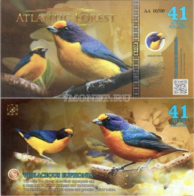 бона Атлантический лес 41 доллар 2019 год Фиолетовая Эуфония