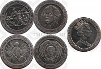 Остров Мэн набор из 4-х монет 1 крона 1989 год серия "200 - летие инаугурации президента Джорджа Вашингтона"