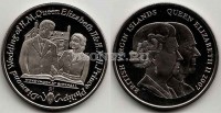 монета Виргинские острова 1 доллар 2007 год бриллиантовая свадьба королевы Елизаветы II
