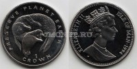 монета Остров Мэн 1 крона 1994 год сохраним планету Земля тюлени