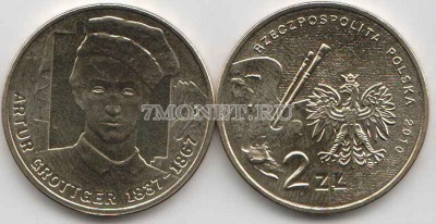 Польша 2 злотых 2010 год Артур Гроттгер
